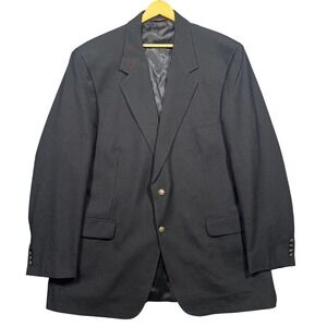 Vintage Etienne Aigner Blazer Sport Coat Mens 50L Navy Blue Wool Two Button
